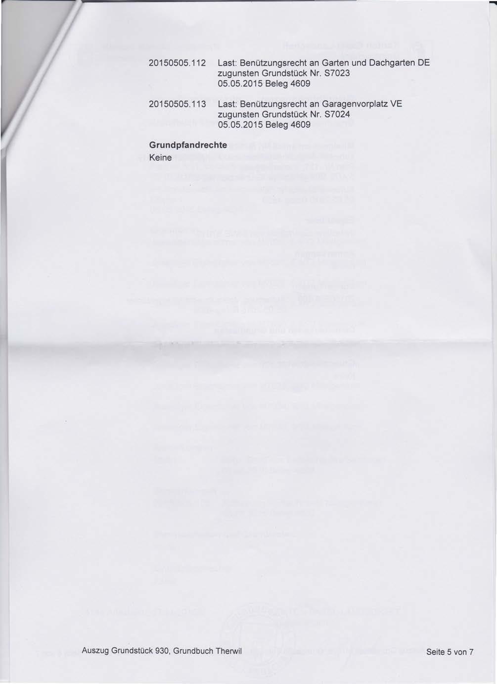 8102 Recht: Grenzbaurecht für Doppelgarage und Einstellhalle zulasten Grundstück Nr. 934 14.05.2013 Beleg 81310 20150505.