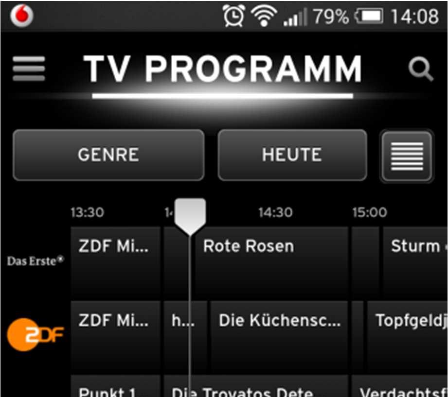 Horizon TV Android-App Benutzerhandbuch 8 In der Ansicht als