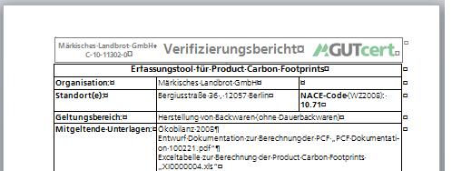 Verifizierung Die Märkisches Landbrot GmbH mit Sitz in 12057 Berlin,
