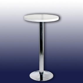 Anfrage Tische zur Miete Tisch Mila, Gestell Alu poliert Tischplatte 70 cm schwarz weiß Tisch Mila Lounge, H 55cm Tischplatte 60 cm schwarz