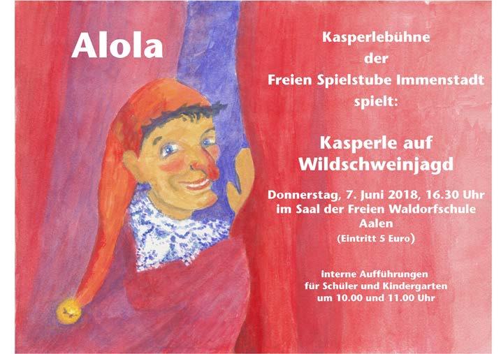 Ranzenpost Schulmitteilungen 18.05.2018 Nr. 635 Hirschbachstraße 64, 73431 Aalen Tel. 07361/52655-0, Fax 07361/52655-11 www.waldorfschule-aalen.