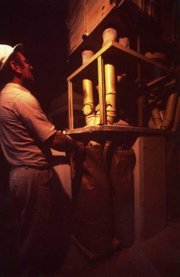 Mahlen Das Mahlen von Vollkornprodukten (Dinkel und Hartweizen) erfolgt in unserer Steinmühle, betrieben von Wasserturbinen, wenige