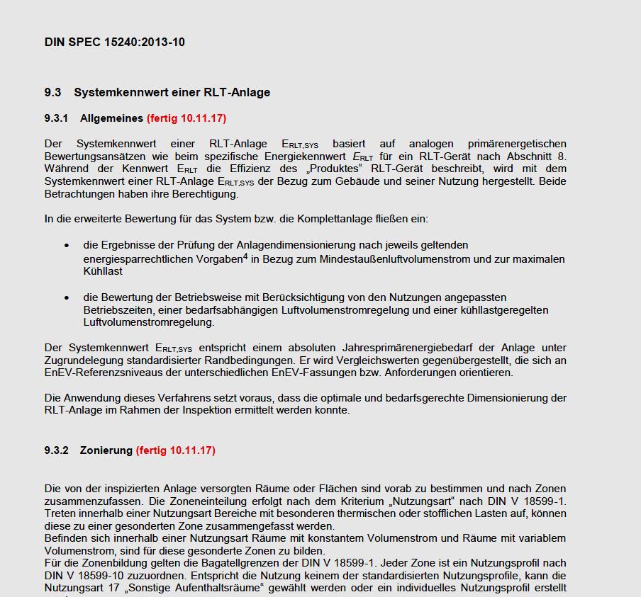 Übernahme der Verfahren in die Neufassung DIN SPEC 15240 (2018)
