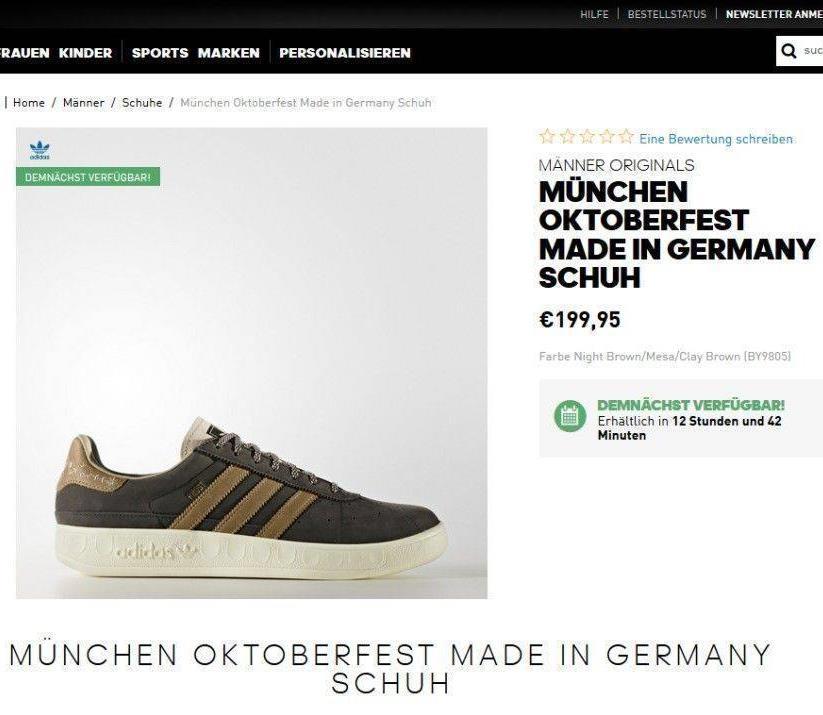 OUTDOOR & PROMOTION TURNSCHUHE FÜR DIE WIESN Der Sportartikelhersteller Adidas hat anlässlich des Oktoberfests sein Modell München in einer limitierten Version auf den Markt gebracht, die den