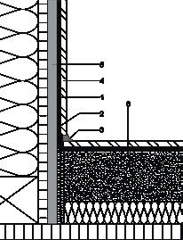 Fertigteilestrich 6-3: Beispiel: Boden-Wand-Anschluss 1.    zweilagig) 6.