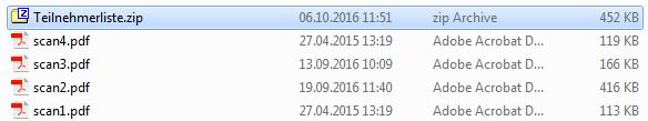 Markieren Sie die Dateien, die zu einer Zip-Datei hinzugefügt werden sollen.
