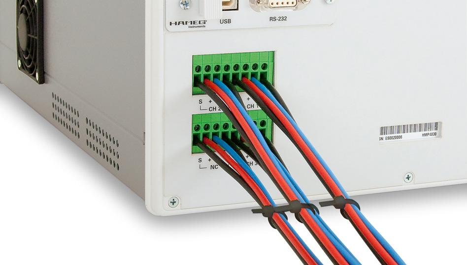 The HMP2030 includes three identical channels with a continuous voltage range of 0 to 32 V that at up to 16 V can be charged with 5 A and at 32 V with as much as 2.