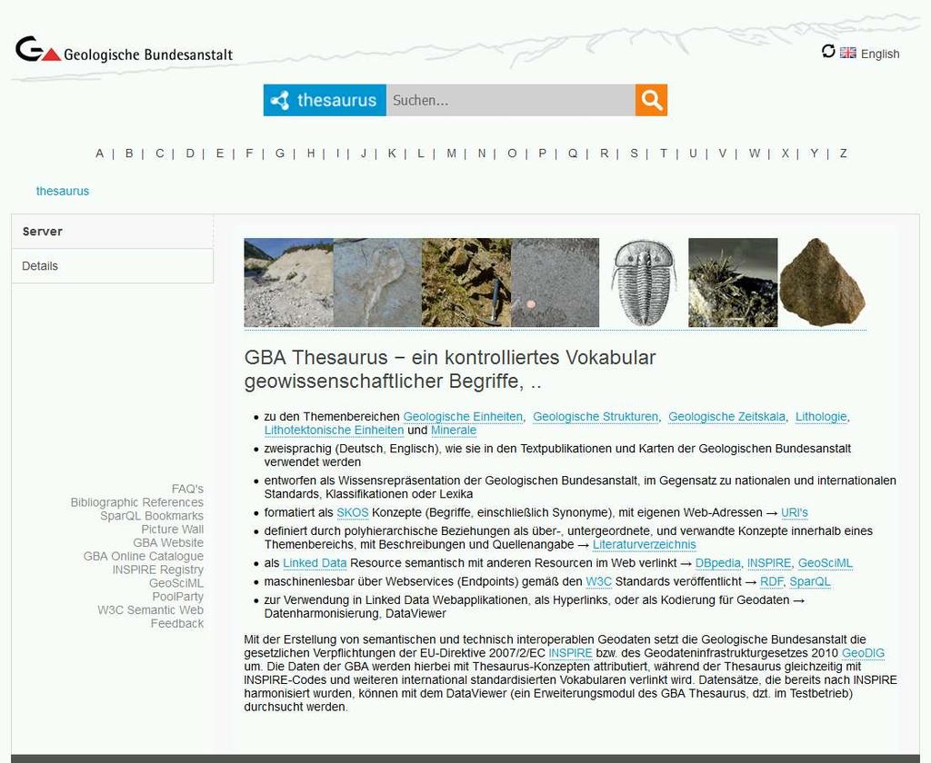 Register in Österreich Register/GDI der Geologischen