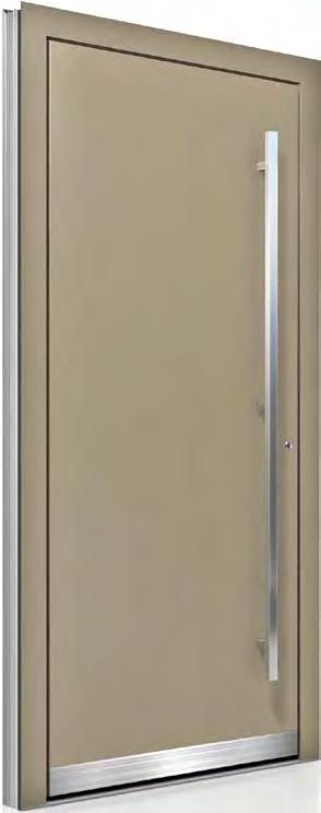 VOLLFLÄCHIGES TÜRBLATT MATERIAL NACH IHREN WÜNSCHEN Egal ob Aluminium-Tür oder Holz/Aluminium-Tür von außen sehen beide gleich aus.