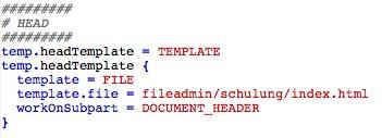 HTML-Vorlagen einbinden Kochbuch Dynamisierung 2/3 TypoScript Template auf der