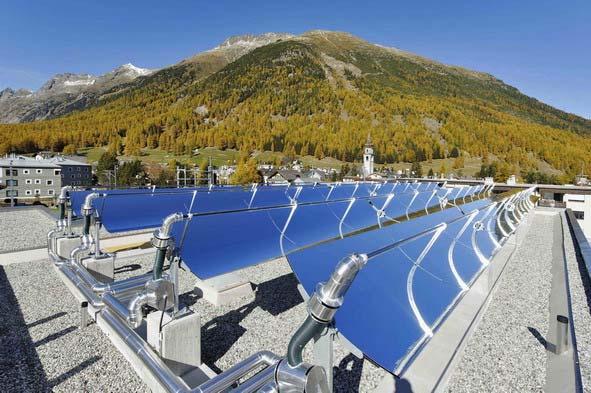 Solare Dampferzeugung Bever (CH) Höchstgelegene Molkerei Europas