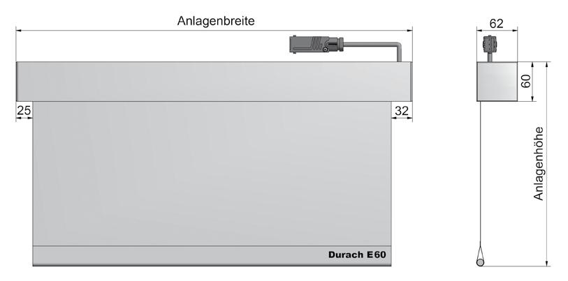 Produktbeschreibung / Ausschreibungstext Kettenzugrollo Modell K 60 (in Kassette 60 x 62 mm) Technik: Bestehend aus einer rechtwinkligen Aluminiumkassette (60 x 62 mm), Material AlMgSi 05, Wandstärke