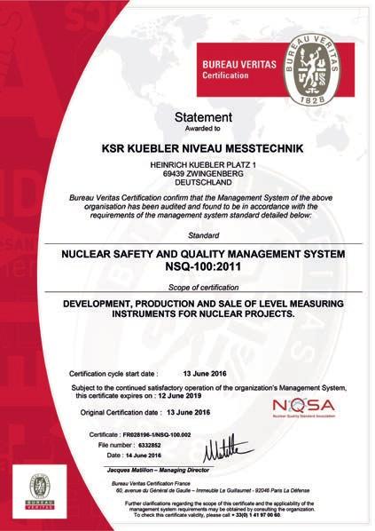 IEEE 323/344 In dieser Norm werden die Anforderungen an die Messtechnik und deren Schnittstellen für eine Qualifizierung der Klasse 1E in nuklearen Kraftwerken beschrieben und festgelegt.