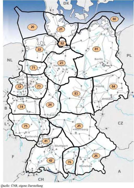 Regionengrenzen nach ENTSO-E Regionengrenzen der Energiewirtschaft Teilweise Überschneidung mit