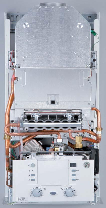 Gas-Heizgeräte CERASTAR COMFORT(-EXCELENCE) Geräteschnitt / Auf einen Blick Die Abgas-Temperatur-Blende schützt alte Schornsteine vor Durchfeuchtung und eignet sich daher ideal für Modernisierungen.