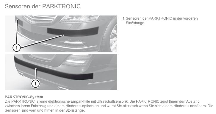 Einparkhilfe mit Ultraschallsensoren Aktivierung erfolgt selbstständig bei Einlegen des Rückwärtsgangs oder bei
