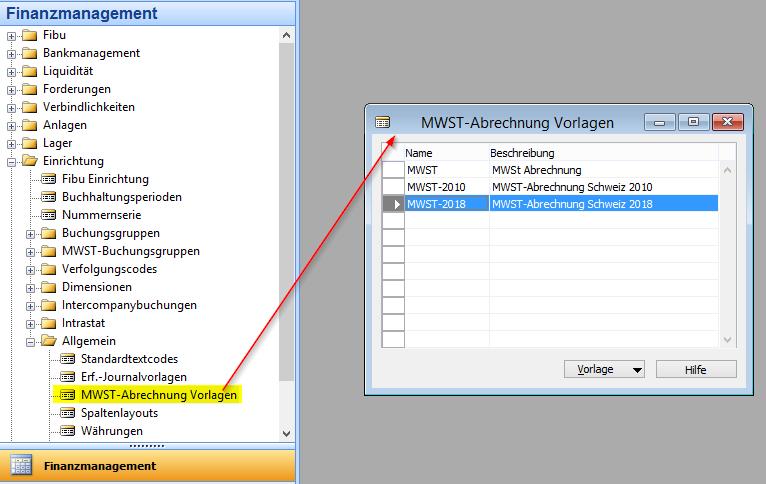 4 NEUE MWST-ABRECHNUNGS-VORLAGE ERSTELLEN Nun erstellen wir eine neue MWST-Abrechnungsvorlage mit dem Titel MWST-2018.