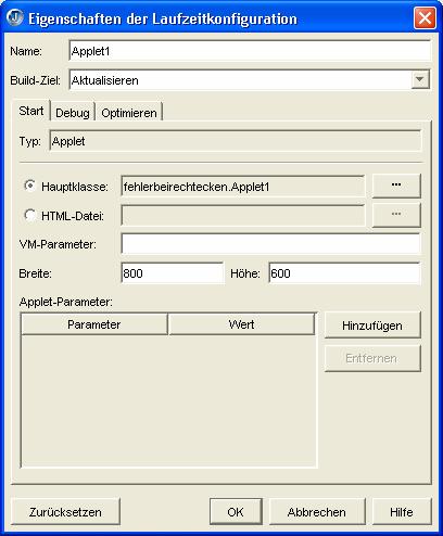 Beim Übersetzen hat der JBuilder aus der Quelltextdatei des Applets (Applet1.