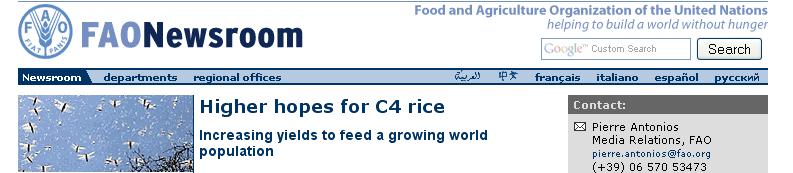 Visionäre Ziele: auf dem Weg zum C4-Reis The advances in rice biotechnology, however, have also generated new concerns related to biosafety, conservation of rice genetic diversity, intellectual