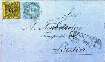 Nr. : 1788 Besonderheit: Frankatur Englert Absender : Aus Pforzheim Ziel: Berlin/Preußen Marke : Mi. Nr. 7 + 10a Datum: 1860.09.30. Stempel : Nr.