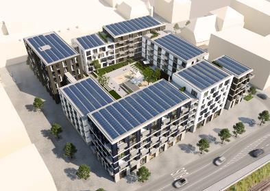 Esslingen Weststadt Solarpotential im Stadtquartier Wohn-/ Gewerbequartier 1.250 kwp Parkhaus ca. 250 kwp Hochschule ca. 1.000 kwp Gesamt ca. 2.500 kwp ca. Solarertrag ca. 2.250 MWh/a Strombedarf ca.