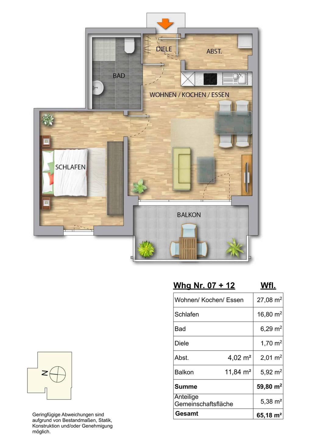 Grundriss Wohnung 7 +