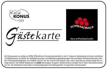 Gästekarte Fahrausweis Örtliche Schwarzwald-Gästekarte bzw.