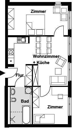 Die Wohnanlage WE 3 Wohnung 3 3-Zimmer-Wohnung Wohnfläche: Ca.