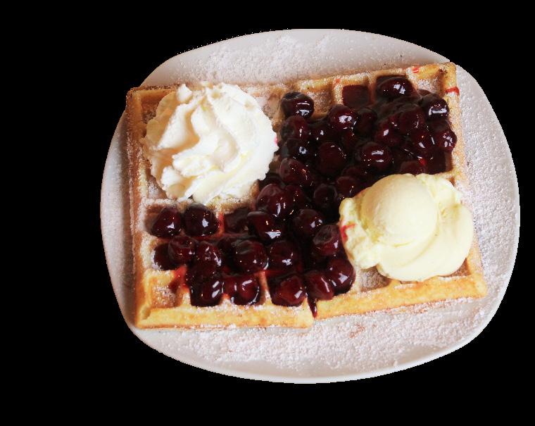 84 Waffel⁵ mit heißen Kirschen und