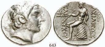 BMC 20; Weiser I. vz 140,- 640 Antiochos I., 280-261 v.chr. Tetradrachme 272-261 v.chr., Sardeis.