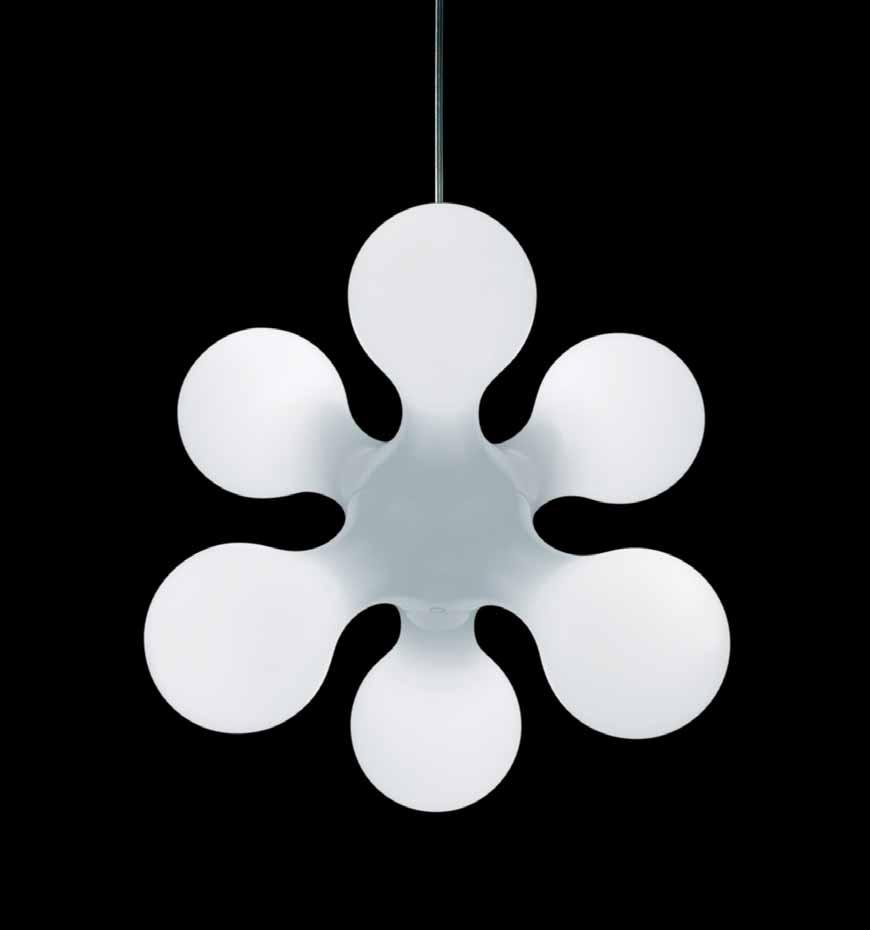 ATOMIUM ceiling / HOPF&WORTMANN - BÜRO FÜR FORM / 2006 Suspension lamp with rotational-moulded polyethylene diffuser and inner structure with six light sources fixed on steel coil springs.