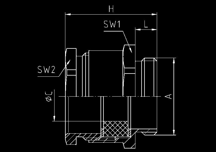 BASIC Kabelverschraubung / BASIC cable gland Druckschraube Messing CuZn39Pb3, galv. vernickelt Druckringe Stahl, verzinkt Dichtring SBR/NBR Zwischenstutzen Messing CuZn39Pb3, galv.