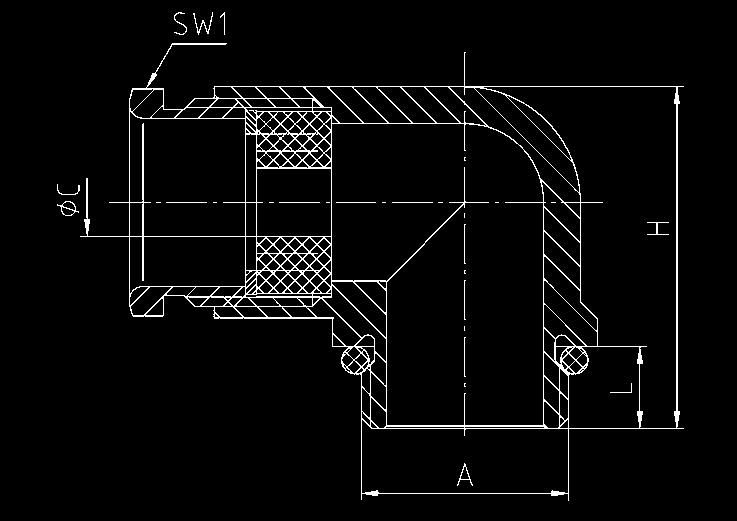 Winkel-Kabelverschraubungen / Elbow cable gland Druckschraube Messing CuZn39Pb3, galv.