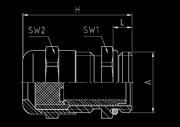 PERFECT Kabelverschraubung / PERFECT cable gland Hutmutter Messing CuZn39Pb3, galv. vernickelt Lamelleneinsatz Polyamid PA6 V-2 Dichteinsatz Evoprene TPE Zwischenstutzen Messing CuZn39Pb3, galv.