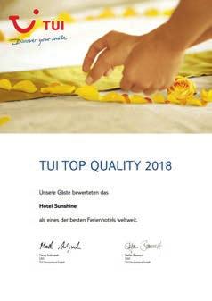 Voraussetzungen: n mindestens 30 Bewertungen aus der TUI Gästebefragung innerhalb von zwölf Monaten (November bis Oktober) n auf