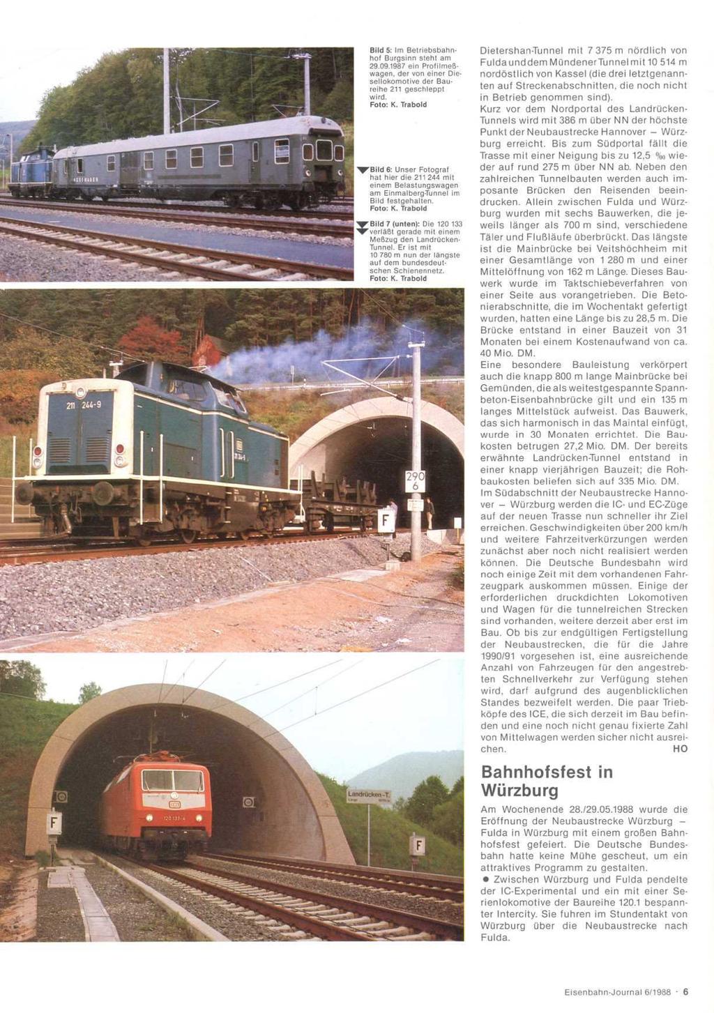 Bild 5: Im Betriebsbahn hof Burgsinn steht am 29 09 1967 ein Profiimeß wagen, der von einer Diesellokomotive der Baureihe 211 geschleppt wird. Foto: K.