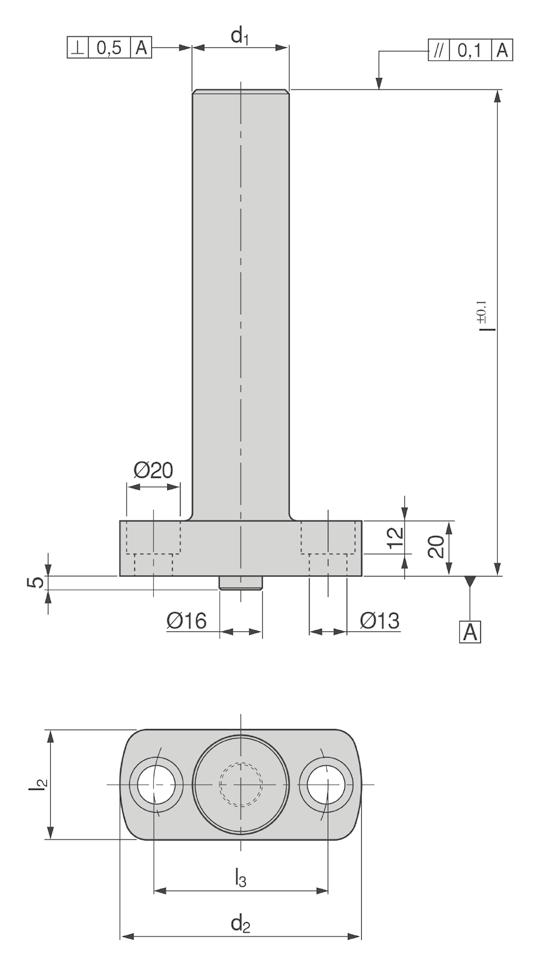 Unterluftbolzen Lower air pins TH 908 TH 908 / 36 x 185 Mat.: CK45 Zugfestigkeit: 800-1000 N/mm 2 Mat.