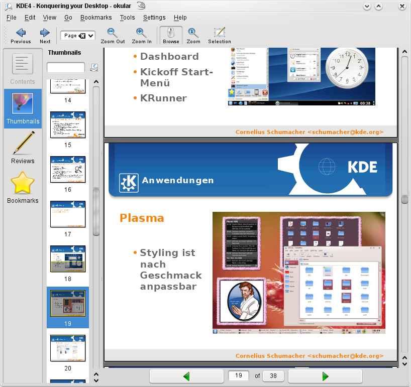 Anwendungen Okular Dokumenten- Viewer PDF,