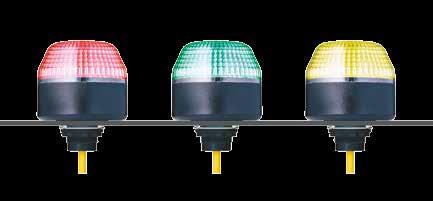 384 optische Einbaugeräte M22-Serie IML M22 Einbau LED Mehrfarbenleuchte Ø 65 mm große LED Einbau-Mehrfarbendauerleuchte ROT, GELB oder GRÜN extern ansteuerbar hohe Schutzart IP67 vorverkabelt mit 1m