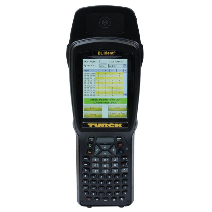 Kompatible Handhelds PD-IDENT-HF-RWBTA (0601) Das Handheld dient zum ortsunabhängigen Auslesen und Beschreiben der Datenträger. Ausgestattet mit WLAN 802.