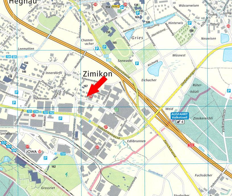 Situation / Erschliessung Die Liegenschaft befindet sich im gut erschlossenen Ortsteil Zimikon in unmittelbarer Nähe des Einkaufszentrum Volkiland. Die Bushaltestelle "Hölzliwisen" ist zu Fuss in ca.