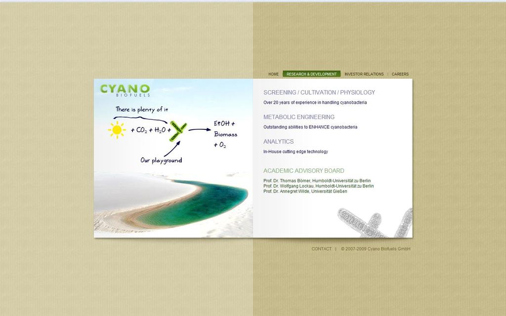 Cyano Biofuels, Berlin Cyanobacterien für Ethanol Produktion