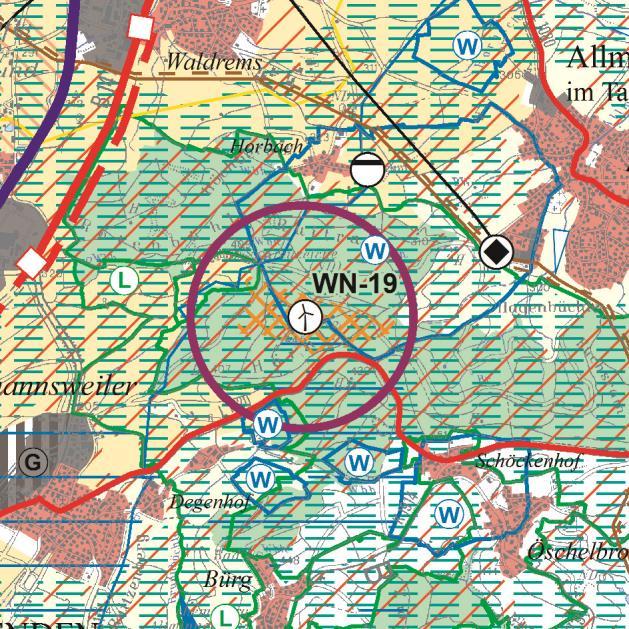 WN-19 Hörnle Winnenden/Leutenbach Wertung und Beschlussvorschlag: Vorranggebiet WN-19 - Das Vorranggebiet WN-19 liegt im