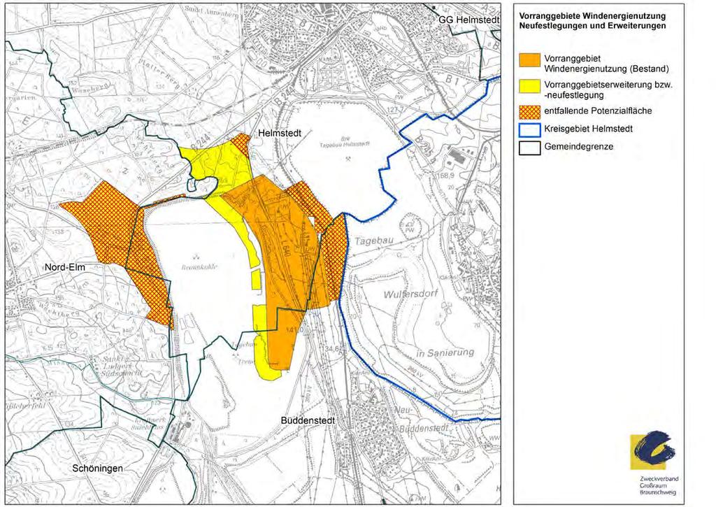 Ergebnis der Prüfung 2. Ebene Abgrenzungsvorschlag für den Planungsentwurf Gebiet Helmstedt Erweiterung HE 2 Größe: 207 ha (Bestand) 97 ha (Erweiterung) zusammen: 304 Mögl.