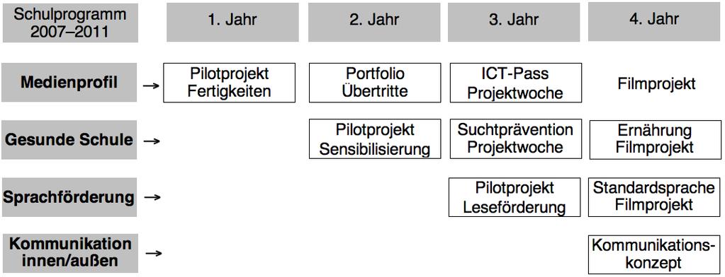 Wege zum Medienprofil Schulleitung > Arbeitsgruppen ICT- Verantwortliche (Fraefel 2007, S. 79; vgl.