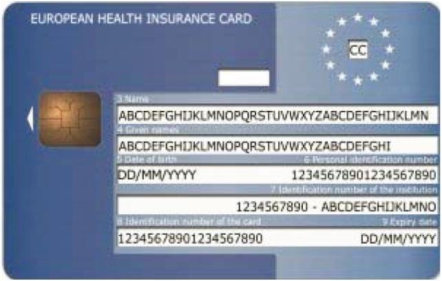 Anlage 1 Erkennungsmerkmale der Europäischen Krankenversicherungskarte (European Health Insurance Card, EHIC) Alle Mitgliedstaaten verwenden ein