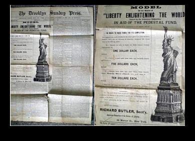 1.0 Historie und Einordnung Der Sockel der Freiheits-Statue CrowdFunding im Jahr 1885 Joseph Pulitzer Geschenk für