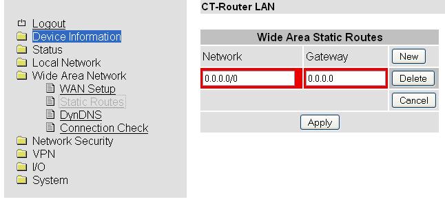 Wide Area Network Static Routes Per Static Routes können Datenpakete aus dem lokalen Netzwerk für alternative Routen im WAN festgelegt