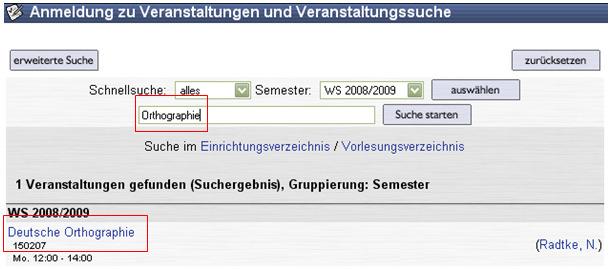 Auf der persönlichen Homepage unter universitäre Daten sollte man seinen Studiengang und seine Einrichtung (Institut für deutsche