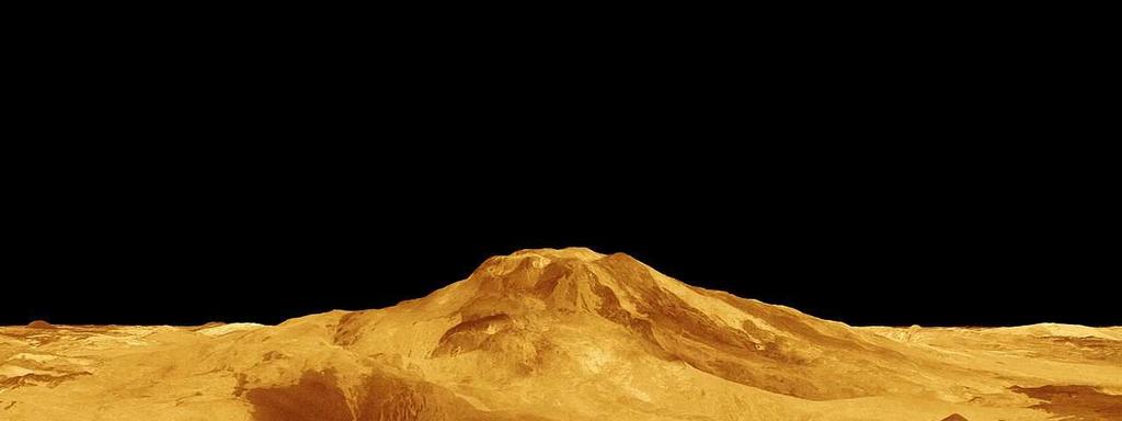 Aufgrund der dichten Atmosphäre kann sich die Venusoberfläche bis auf rund 740 Kelvin (K) bzw. 467 Grad Celsius aufheizen.